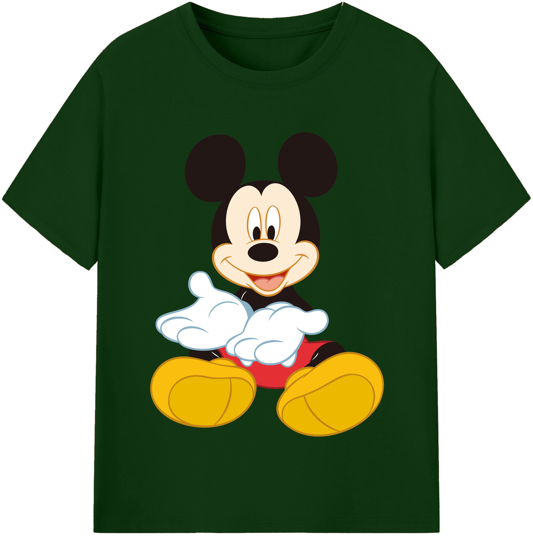 （画像用） ミッキーマウス Mickey Mouse 綿100％半袖Tシャツ（フロントプリント）